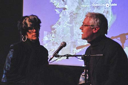 Artistic Director Martha Lavey with Dr. Liam Heneghan