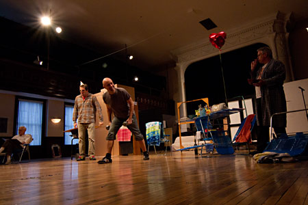 The cast in Yondorf rehearsal hall