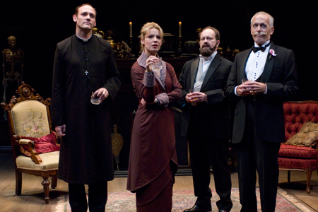 Coburn Goss with ensemble members Kate Arrington and Alan Wilder with Larry Yando